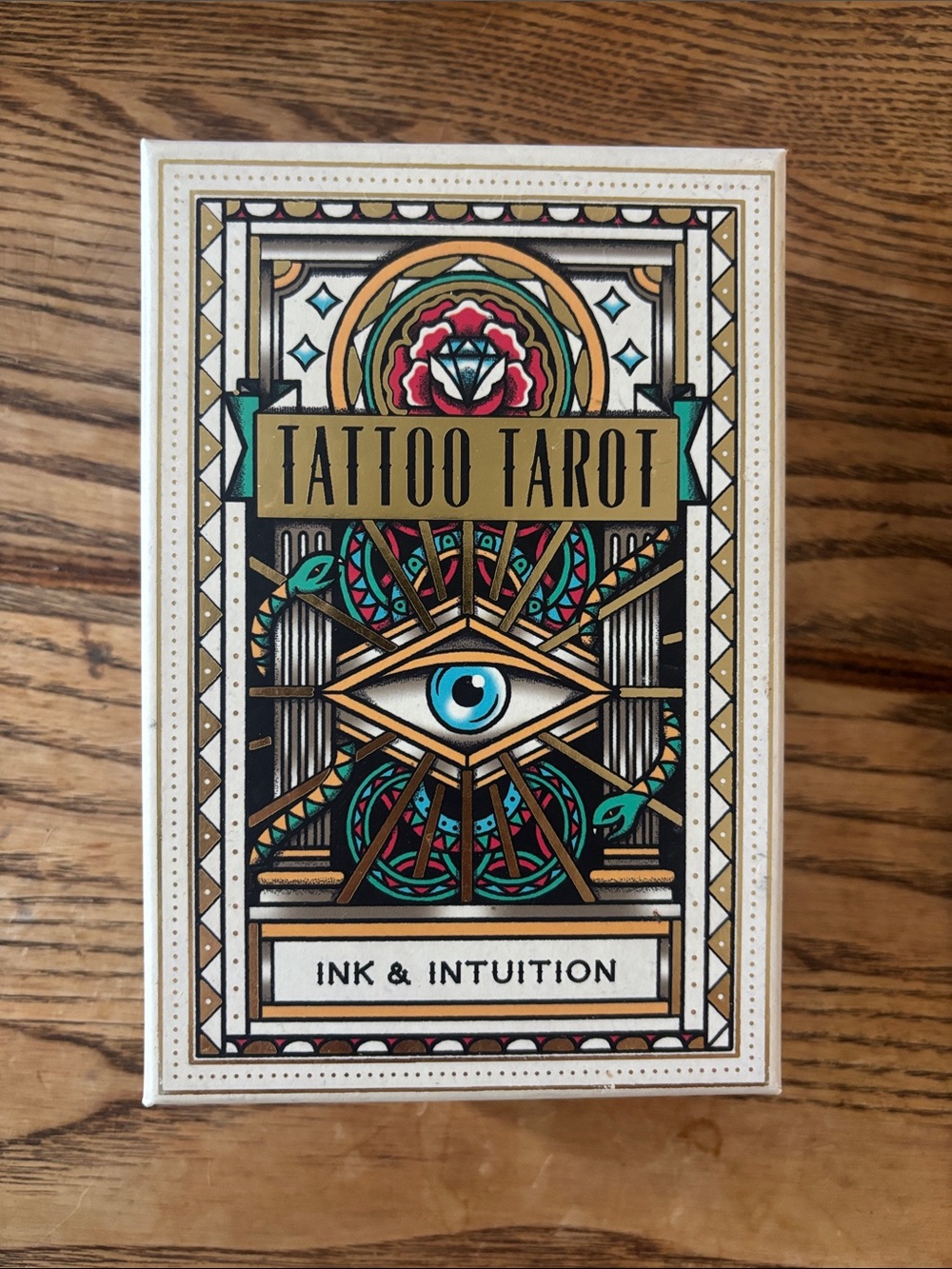 Tattoo Tarot Ink & Intuition Deck - Teal, Gold, Black, White